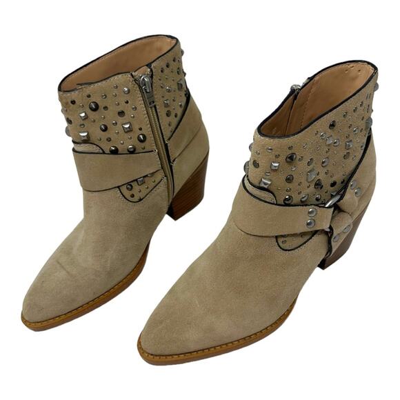 COACH  Western Pia Studded Festival Suede Ankle Boots Size 8 - Picture 8 of 12